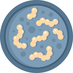 Experiment bacteria icon flat vector. Petri dish. Virus science isolated