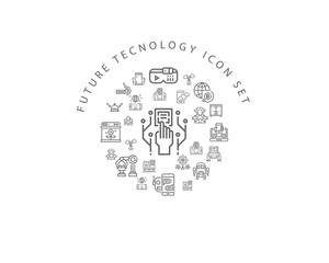 future tecnology icon set desing.