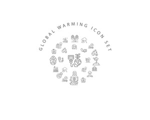global warming icon set desing.