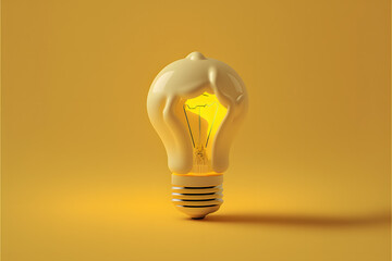 light bulb on yellow background