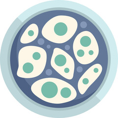Mold petri dish icon flat vector. Medicine cell. Micro virus isolated