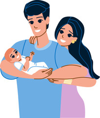 family newborn vector. baby mother, infant child, care family, little new, parent, love healthy mom family newborn character. people flat cartoon illustration