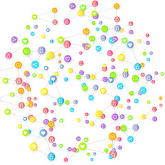 Social media marketing icons internet tags target