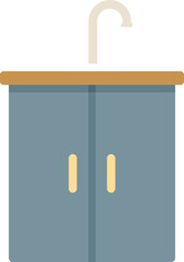 Kitchen sink icon flat vector. Room furniture. Dinning stove isolated