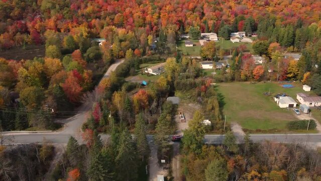 Radiant autumn season at Markham City McCowan Canada aerial