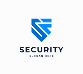 SF symbol security line abstract protect tech digital minimalist creative modern vector logo design