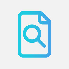 Search file icon in gradient style, use for website mobile app presentation