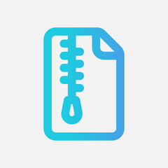 Zip file icon in gradient style, use for website mobile app presentation