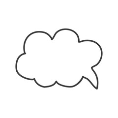 Fototapeta premium Speech bubble hand drawn on transparent background.
