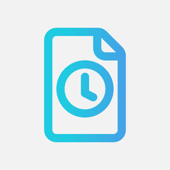 Pending file icon in gradient style, use for website mobile app presentation