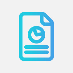 Report file icon in gradient style, use for website mobile app presentation