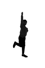 ジャンプする女の子　シルエット