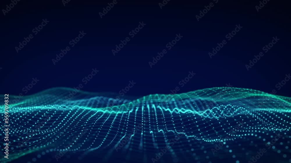 Poster 3d digital wave. technology wave. flow digital structure. cyber technology background. 3d rendering.