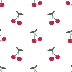 Pattern with cherry. For card, posters, banners, printing on the pack, clothes, fabric, wallpaper, textile.