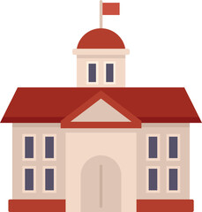 Class school building icon flat vector. Study life. Diploma training isolated