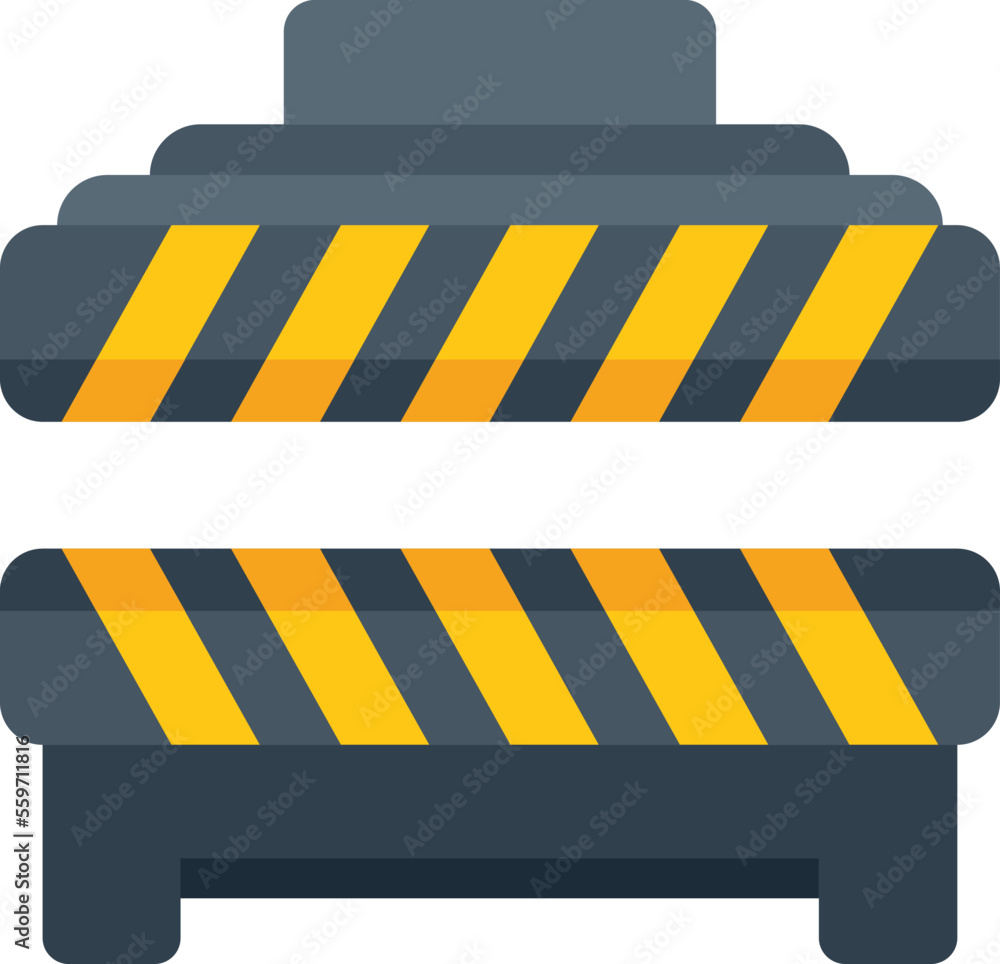 Poster machine icon flat vector. press machine. automatic action isolated