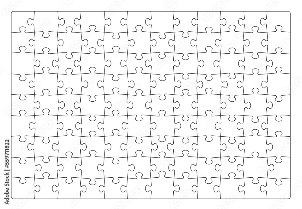 Aufkleber jigsaw puzzle grid. puzzle game blank vector pattern or picture parts matching quiz or riddle simple