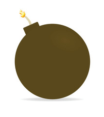 Brown retro bomb. vector illustration