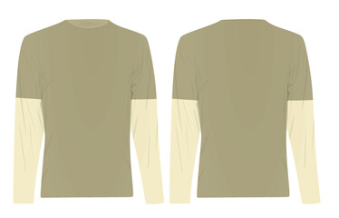 Two colors long sleeve t shirt. vector