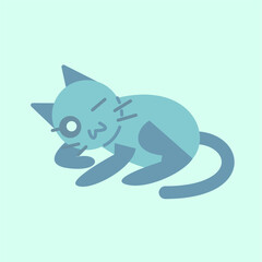 Cute cat animal illustration. Cute cat pose illustration. Cute cat flat illustration. Cute cat expression.

