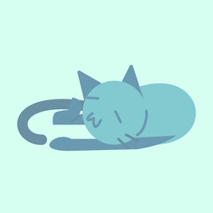 Fototapeta premium Cute cat animal illustration. Cute cat pose illustration. Cute cat flat illustration. Cute cat expression. 