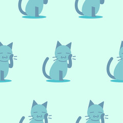 cute cat pattern flat illustration. pattern paint. seamless cute cat pattern.