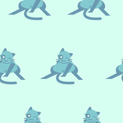 cute cat pattern flat illustration. pattern paint. seamless cute cat pattern.