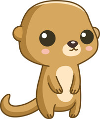 Baby Mongoose standing in a kawaii style