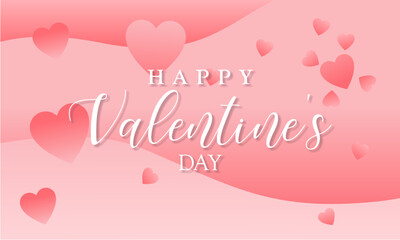 valentine greeting card with pink hearts
