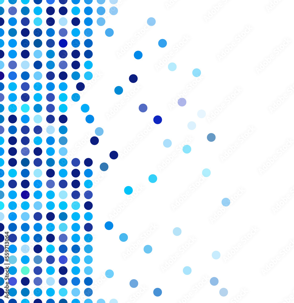 Aufkleber Mosaic background random dark and light blue circles, pattern of polka dots, neutral versatile pattern for business techno style design. 