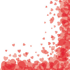 Obraz na płótnie Canvas Love romantic background witn red hearts, vector Valentines day pattern, invitation card design