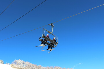 スキー場の高速4人リフト