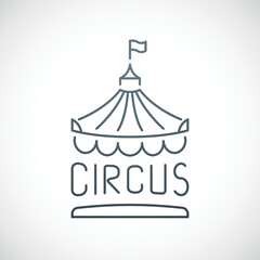 Circus icon isolated on white background. Circus tent emblem template. Vector illustration.