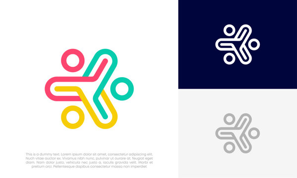 Community people, social community, human family logo abstract design vector	