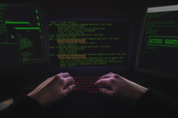 Young hacker attacking from home