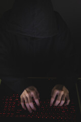 Young hacker attacking from home