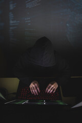 Young hacker attacking from home
