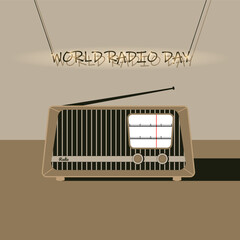 Vector illustration of radio in flat style. Radio day.	
