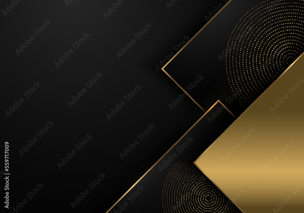 Poster abstract golden template design of luxury style artwork decorative with gradient black style. overla