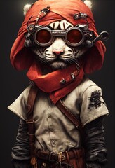 Portrait of a funny  Tiger . Generative AI