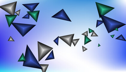 Triangles background. Abstract background from triangular pyramids. Geometric background. 3d vector illustration.