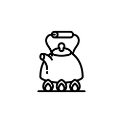 Kettle, cooking outline icons. Vector illustration. Editable stroke. Isolated icon suitable for web, infographics, interface and apps.