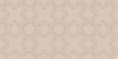 Abstract Leaves Seamless Pattern in Desert Colors