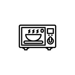 Microwave, cooking outline icons. Vector illustration. Editable stroke. Isolated icon suitable for web, infographics, interface and apps.