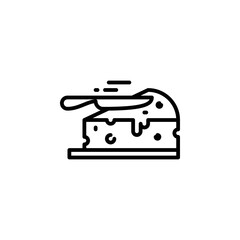 Butter, cheese outline icons. Vector illustration. Editable stroke. Isolated icon suitable for web, infographics, interface and apps.