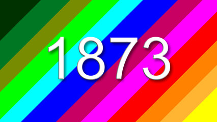 1873 colorful rainbow background year number