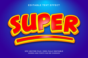 Fototapeta na wymiar Super Cartoon 3D Editable Text effect
