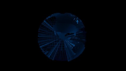 Earth Globe Transparent Alpha Video 3D Animation