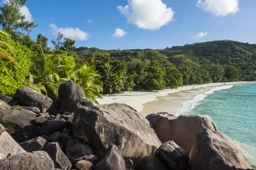 Gordijnen Anse Lazio in Seychelles © Fyle
