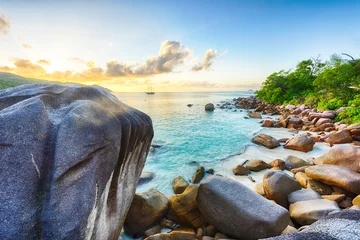 Fotobehang Anse Lazio beach in Seychelles © Fyle